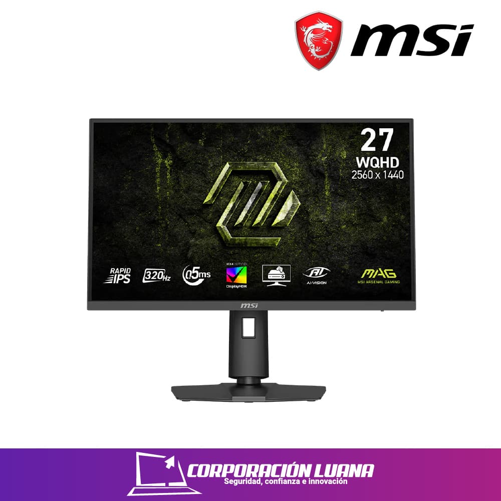 MONITOR MSI GAMING 27" ( MAG 274QPF X32 ) IPS | 2K WQHD - 320HZ - 0.5MS | PIVOTABLE | HDMI - DP